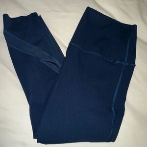 Lululemon Wunder Under HR Crop 23" Scallop Full-On Luxtreme True Navy Size 10